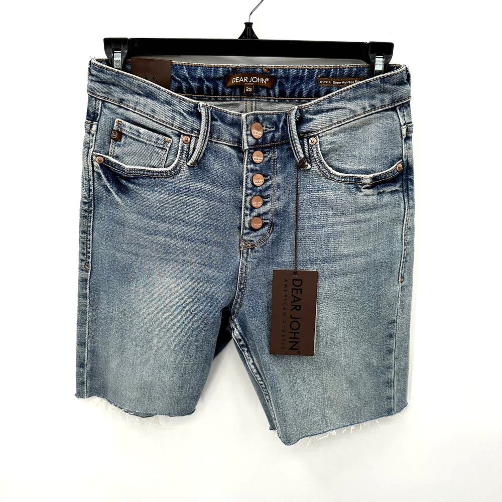 DEAR JOHN NWT Olivia Super High Rise Skinny Bermuda Cuffed Shorts // 25